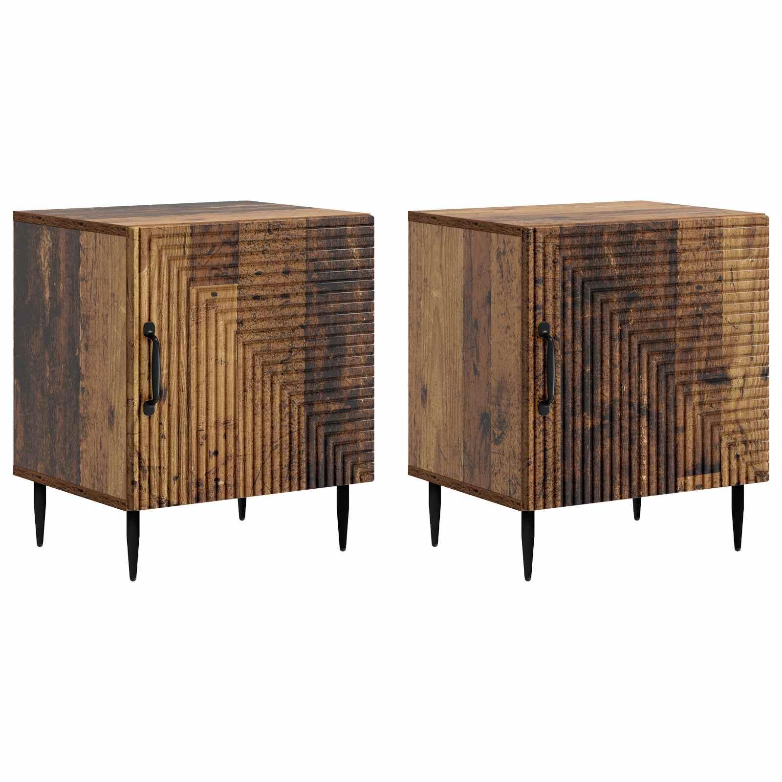 Natskab 2 stk Gammelt træ 43 x 34,5 x 50 cm Konstrueret træ billede