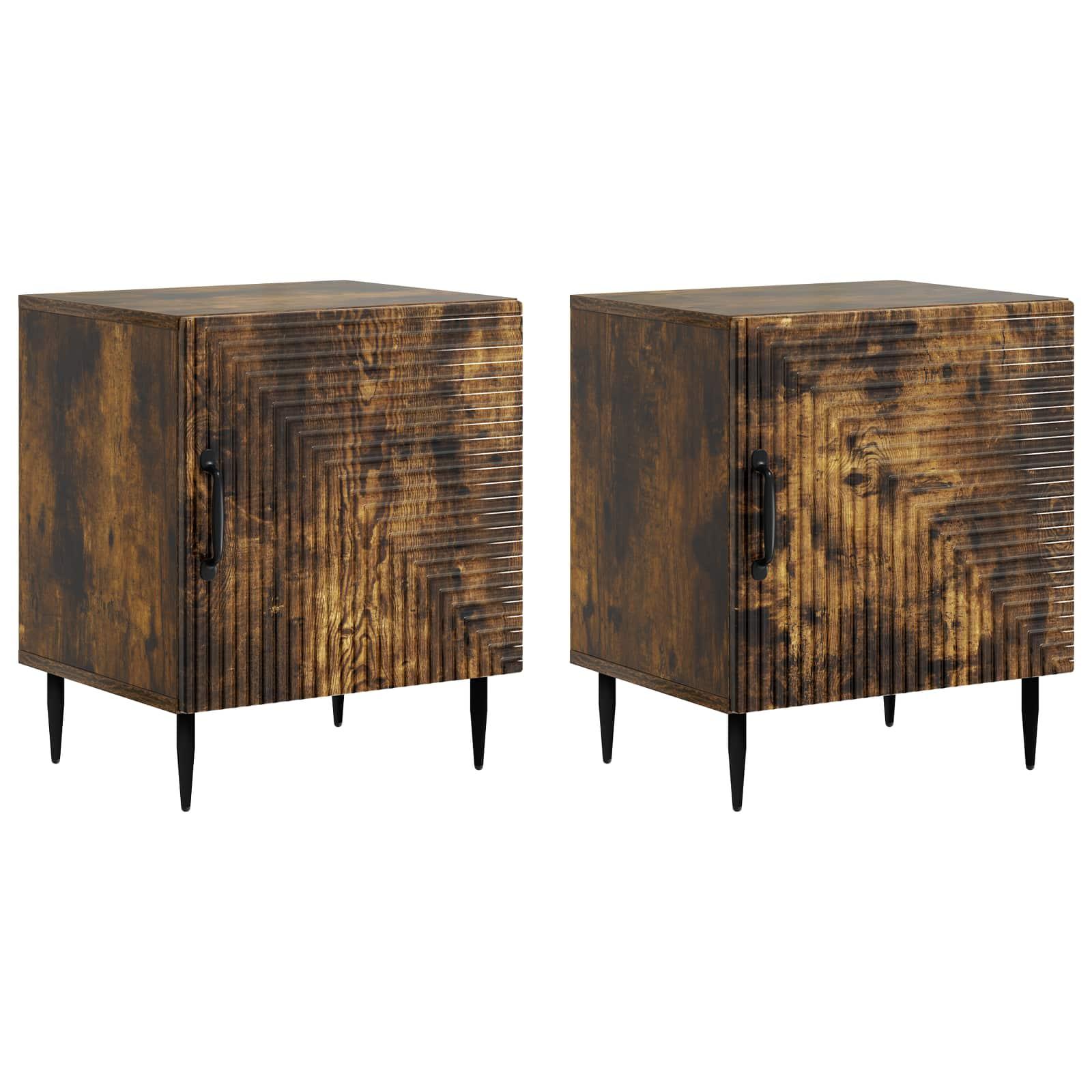 Natskab 2 stk Røget eg 43 x 34,5 x 50 cm Konstrueret træ billede