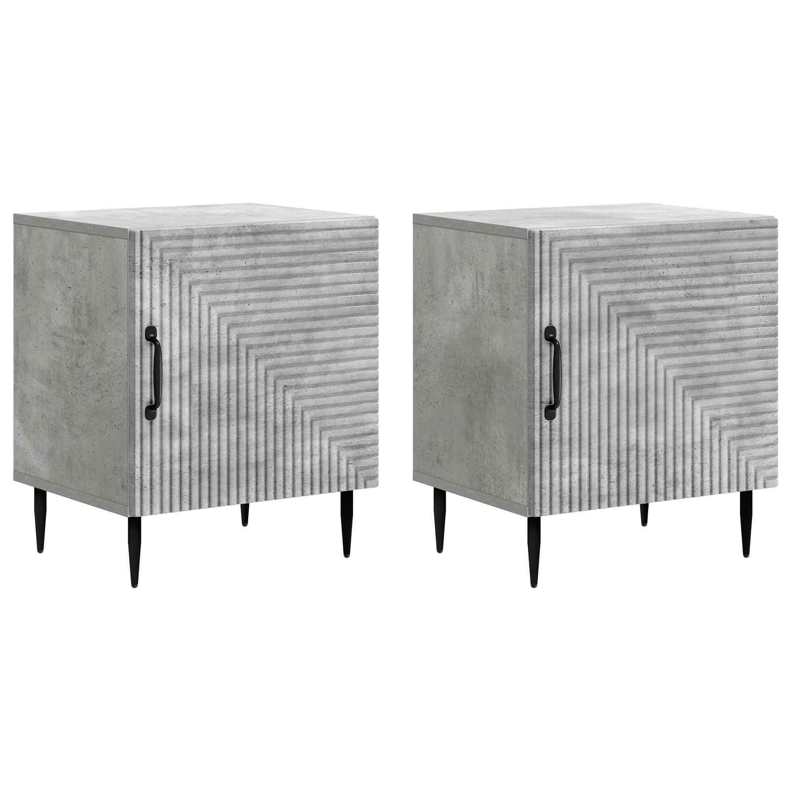 Natskab 2 stk Betongrå 43 x 34,5 x 50 cm Konstrueret træ billede
