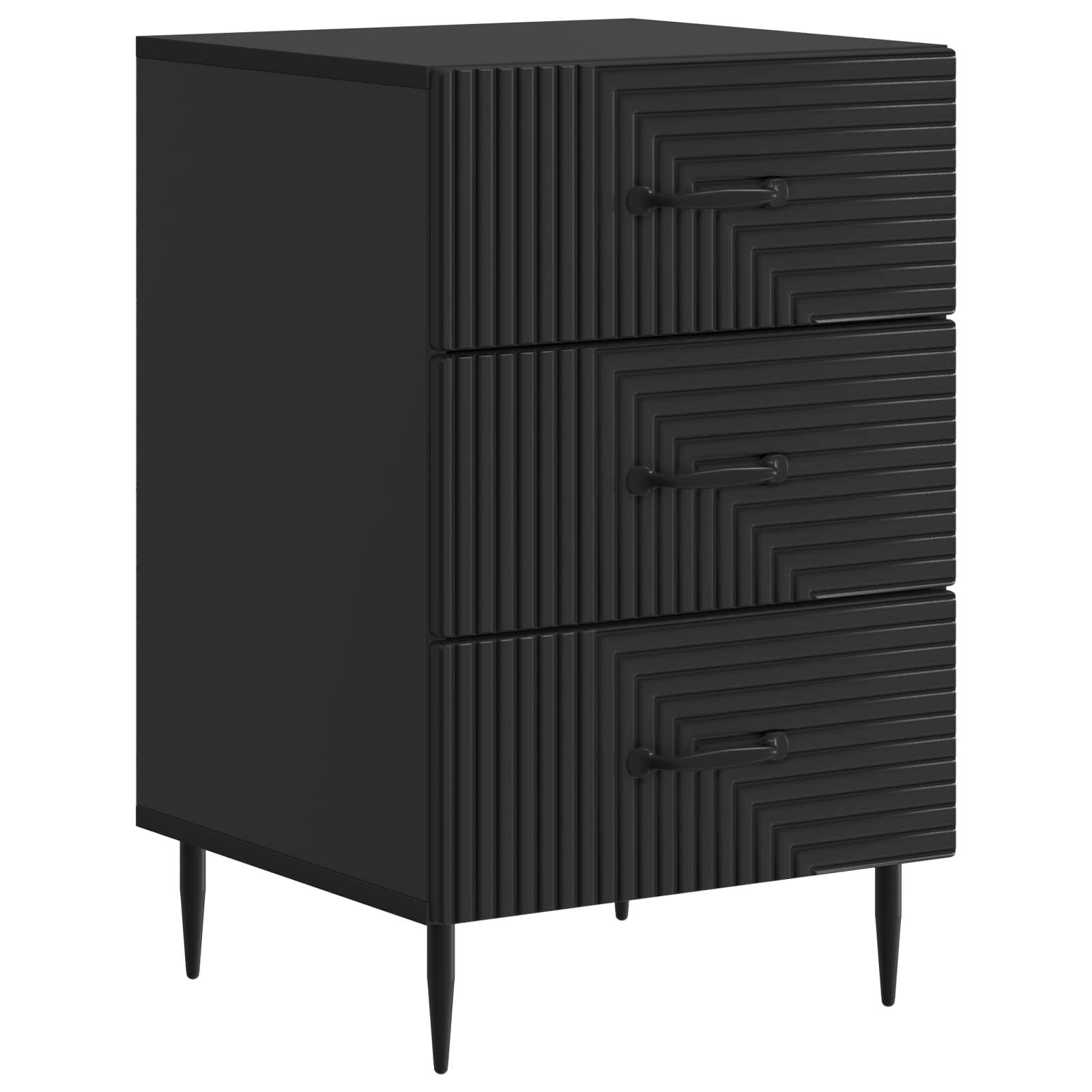 Natskab med skuffe Sort 43 x 41 x 66,5 cm Konstrueret træ billede