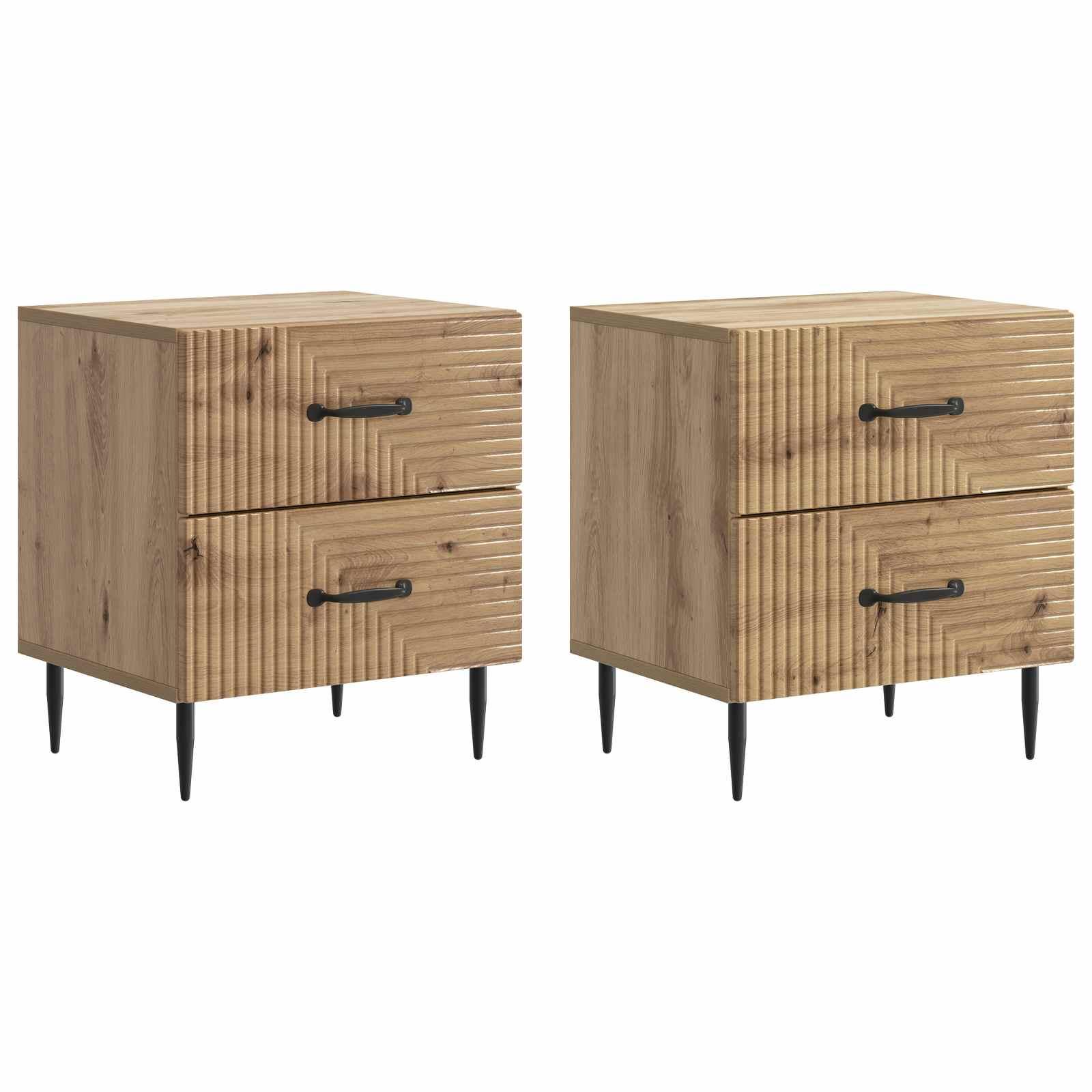 Natskab 2 stk Artisan-eg 43 x 34,5 x 47,5 cm Konstrueret træ