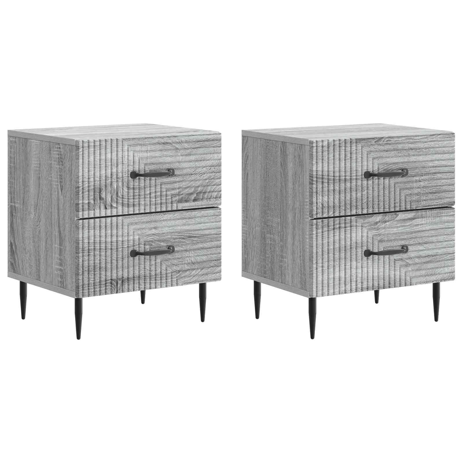 Natskab 2 stk Grå sonoma-eg 43 x 34,5 x 47,5 cm Konstrueret træ billede