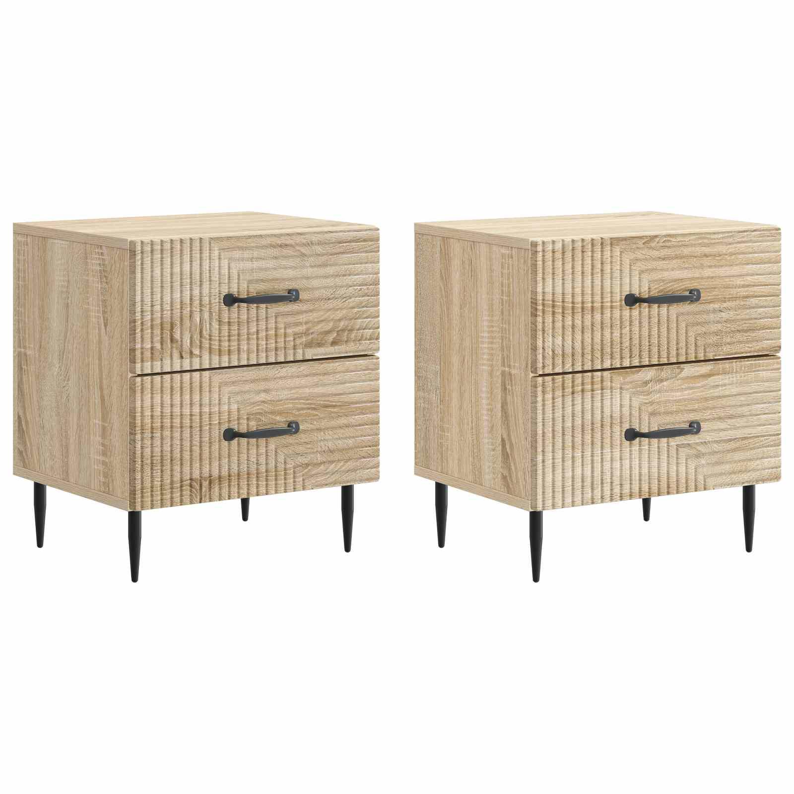 Natskab 2 stk Sonoma-eg 43 x 34,5 x 47,5 cm Konstrueret træ billede