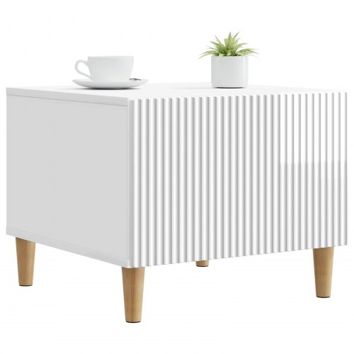 Sofabord Hvid højglans 49 x 50 x 40 cm Konstrueret træ