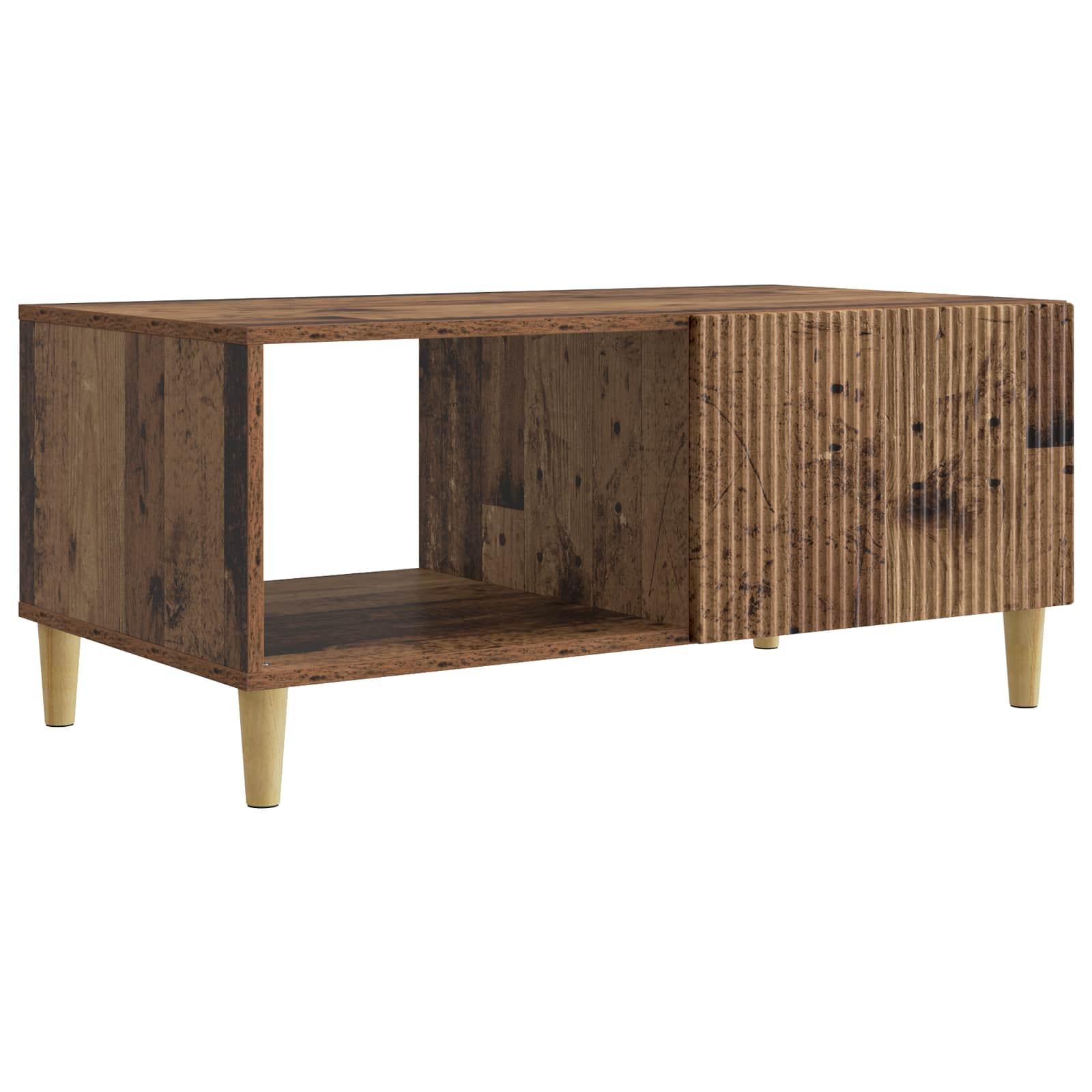 Sofabord Gammelt træ 90 x 50 x 40 cm Konstrueret træ billede
