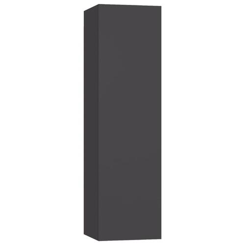 Tv-skabe 4 stk. 30,5x30x110 cm konstrueret træ grå