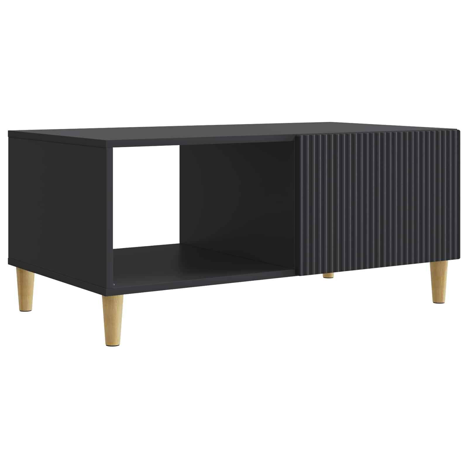 Sofabord Sort 90 x 50 x 40 cm Konstrueret træ billede