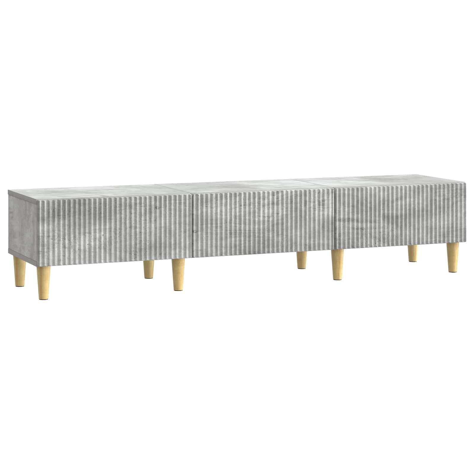 TV-skab med skuffe Betongrå 147 x 34,5 x 30 cm Konstrueret træ billede