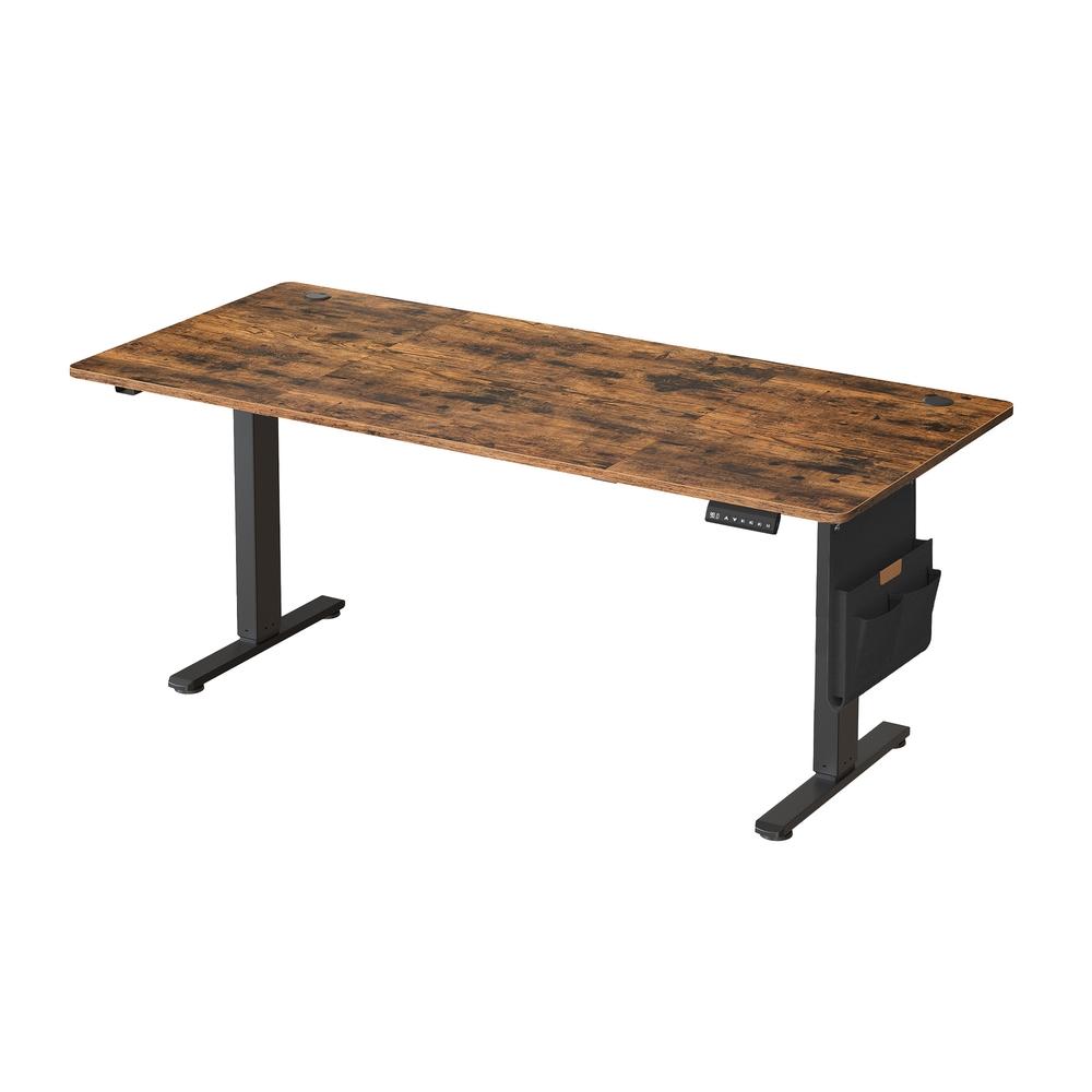 Elektrisk hæve-sænkebord 180 × 80 cm med memory - vintage brun