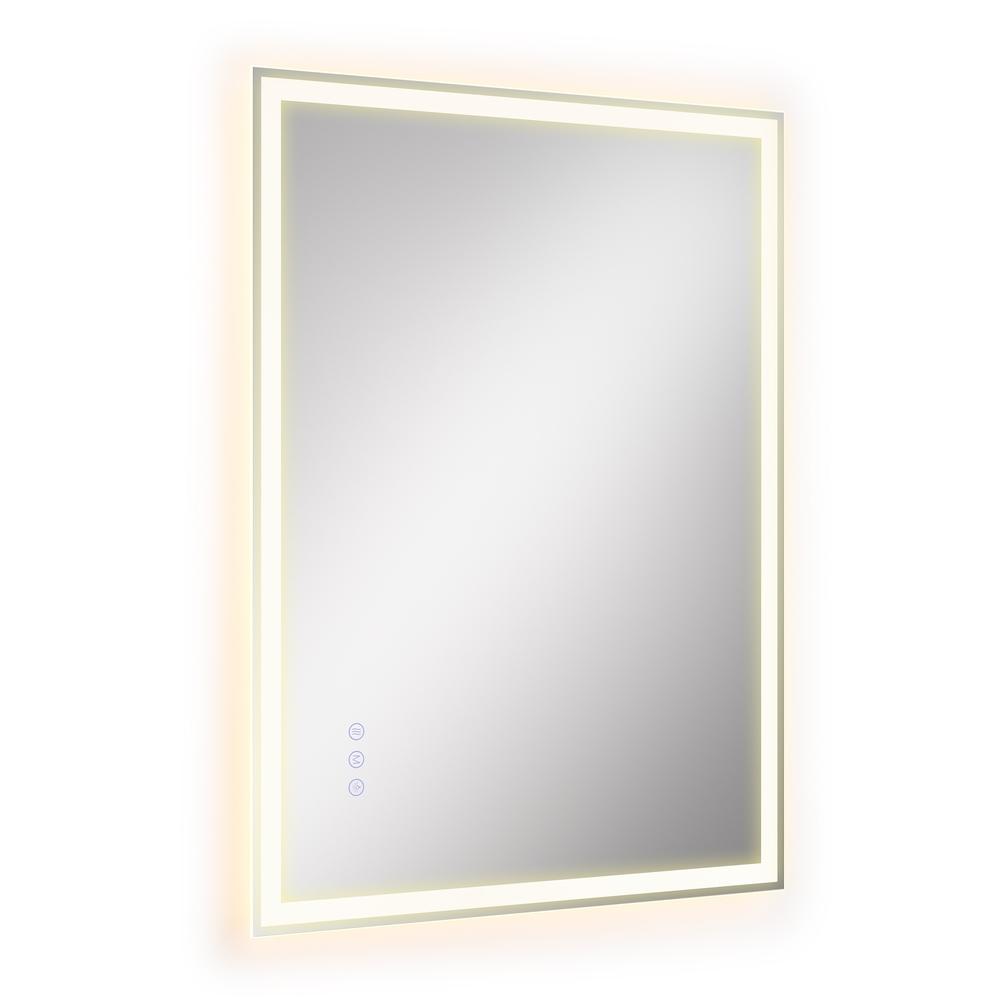 Badeværelsesspejl med lys - rektangulært spejl med anti-dug, justerbar farvetemperatur og lysstyrke, 70,7 × 50,7 cm - cloud hvid (LWM212WC02)