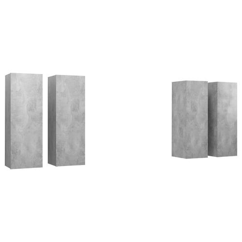 Tv-skabe 4 stk. 30,5x30x90 cm spånplade betongrå
