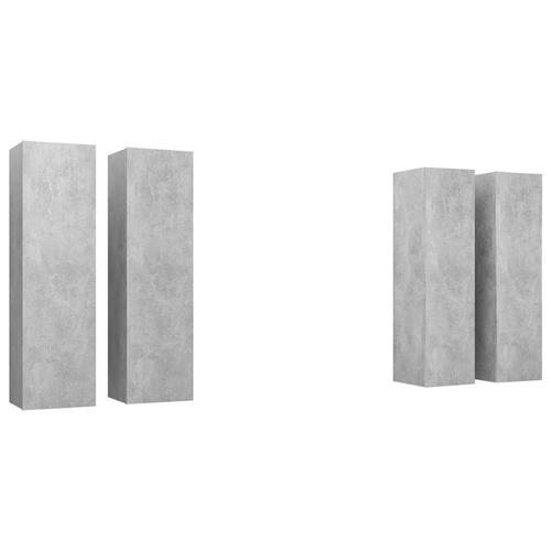 Tv-skabe 4 stk. 30,5x30x110 cm spånplade betongrå