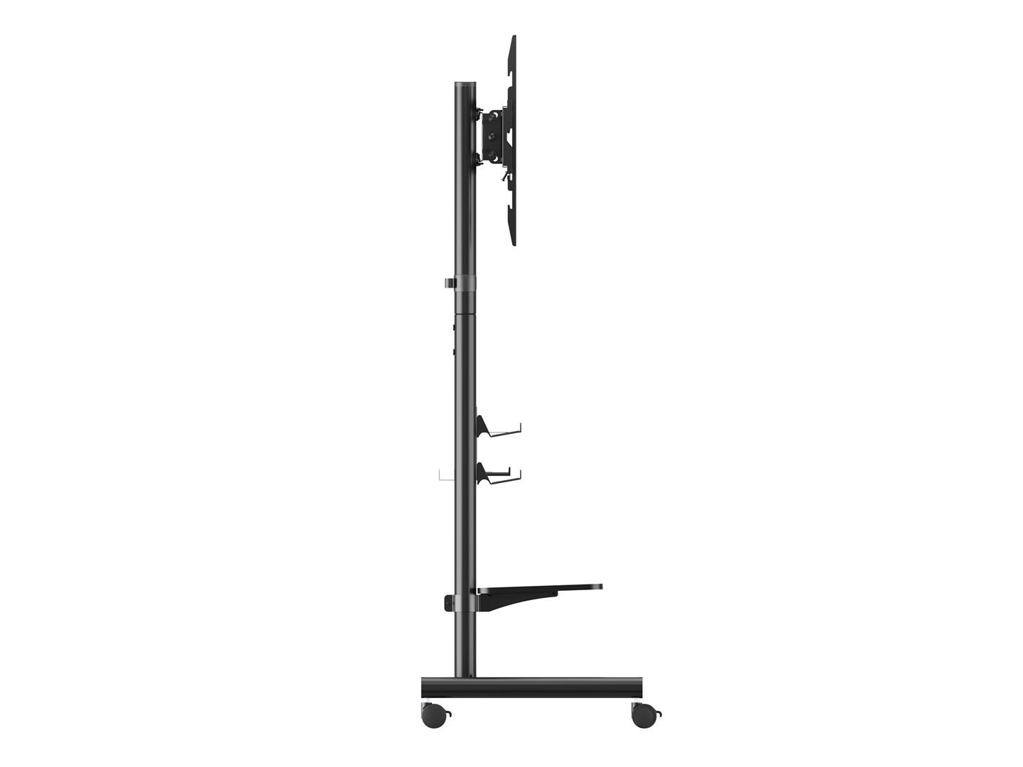 Equip mobil TV-stander 50"–90" med perforeret hylde billede