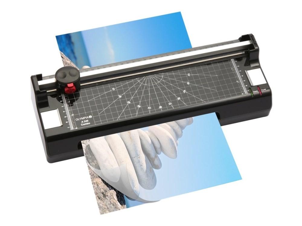 OLYMPIA A340 Combo lamineringsmaskine med papirescutter - sort billede