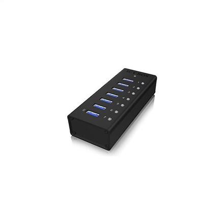 ICY BOX IB-AC618 USB 3.2 Gen 1 hub - Type-B, 5.000 Mbit/s, sort