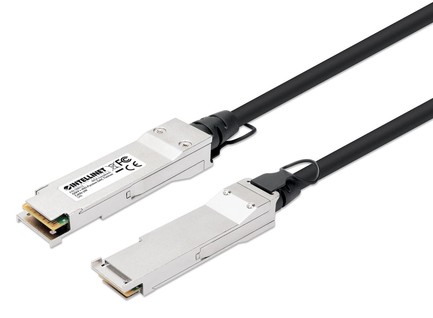 Intellinet 2 m 40G QSFP+ passivt Direct Attach Twinax-kabel 30AWG – MSA/QSFP-H40G-CU2M kompatibelt billede