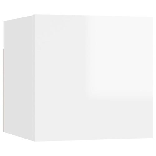 Væghængte tv-skabe 8 stk. 30,5x30x30 cm hvid højglans