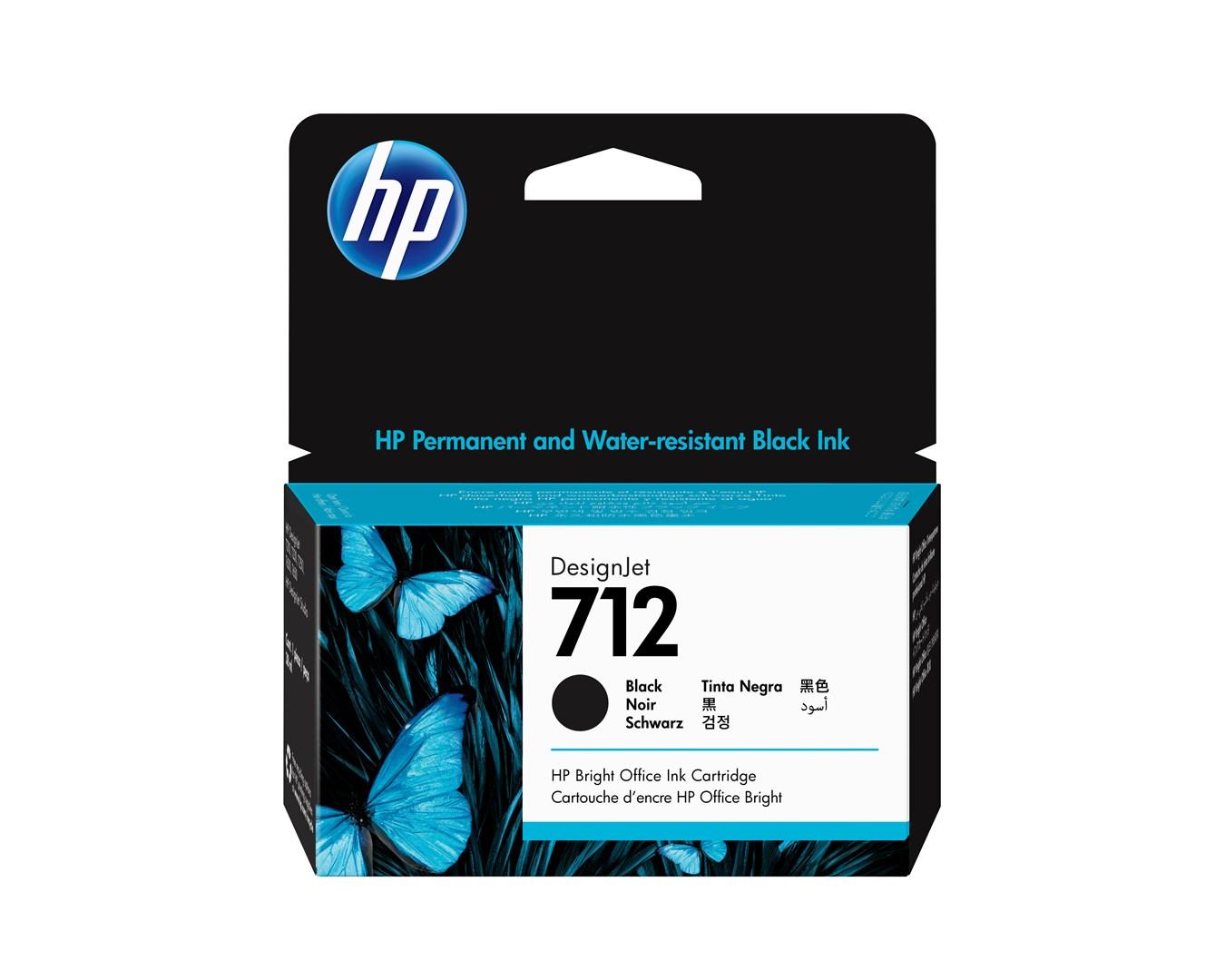 HP 712 sort blækpatron 38 ml - DesignJet