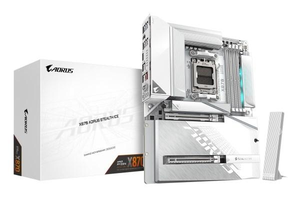 Gigabyte X870 Aorus Stealth Ice bundkort - AMD Ryzen 9000, DDR5 OC, PCIe 5.0, Wi‑Fi 7, USB4