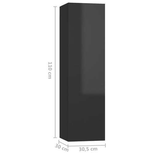 Tv-skabe 4 stk. 30,5x30x110 cm konstrueret træ hvid højglans