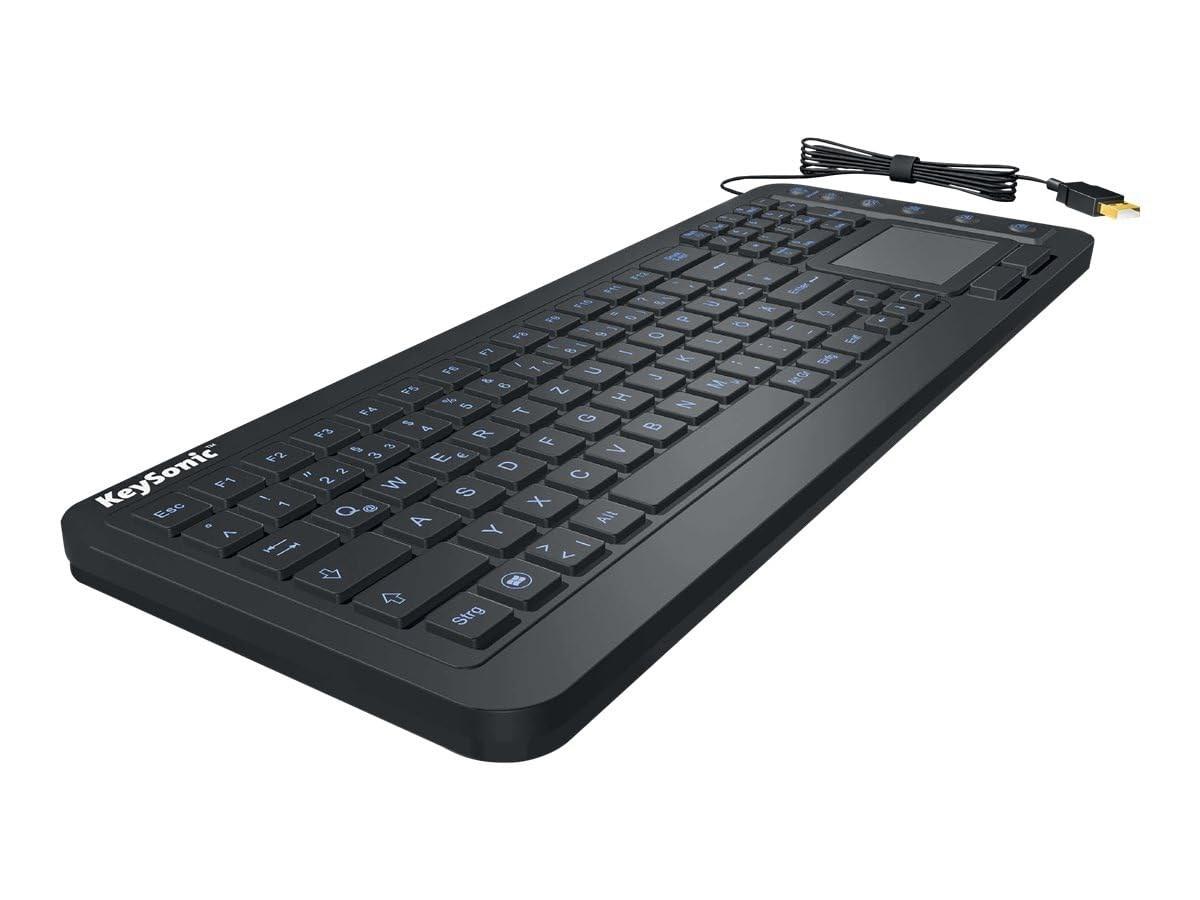 KeySonic KSK-6231 INEL (DE) – industrielt USB-tastatur med tysk QWERTZ, sort billede