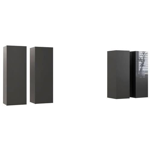 Tv-skabe 4 stk. 30,5x30x90 cm konstrueret træ grå højglans