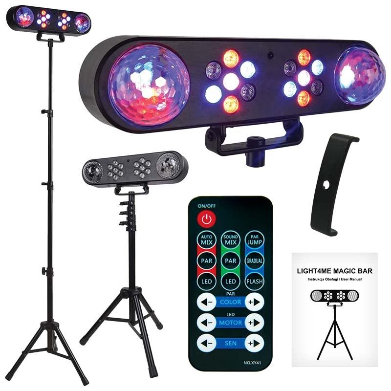 Light4Me Magic Bar – diskolys med LED PAR-effekt + stativ billede