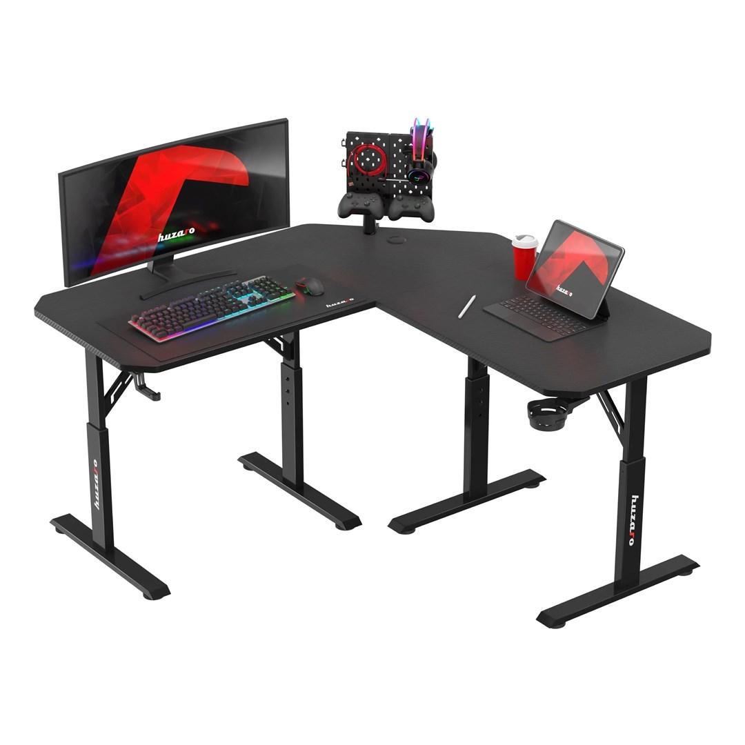 Huzaro Hero 7.3 – sort L-formet gamingbord med hjørneløsning billede