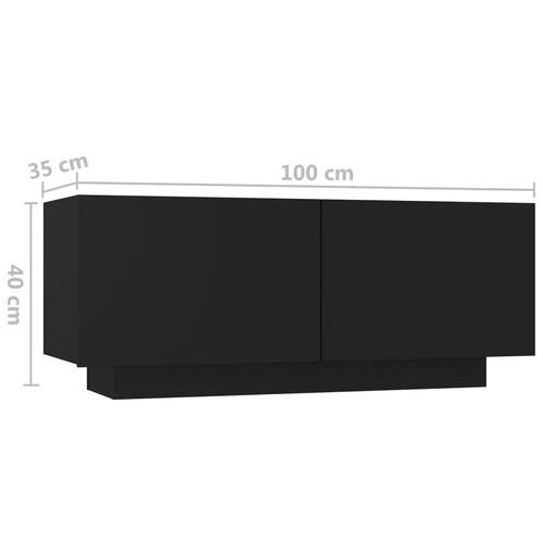 Sengeskab 100x35x40 cm konstrueret træ sort