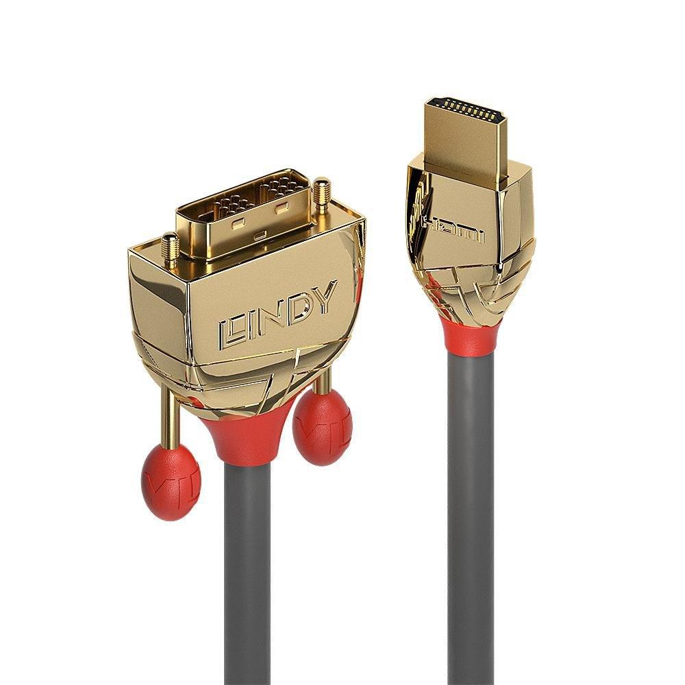 LINDY HDMI til DVI-D Single Link kabel – Gold Line 10 m billede