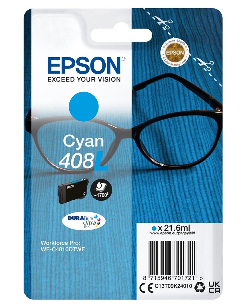 Epson 408L DURABrite Ultra blækpatron - Cyan XL