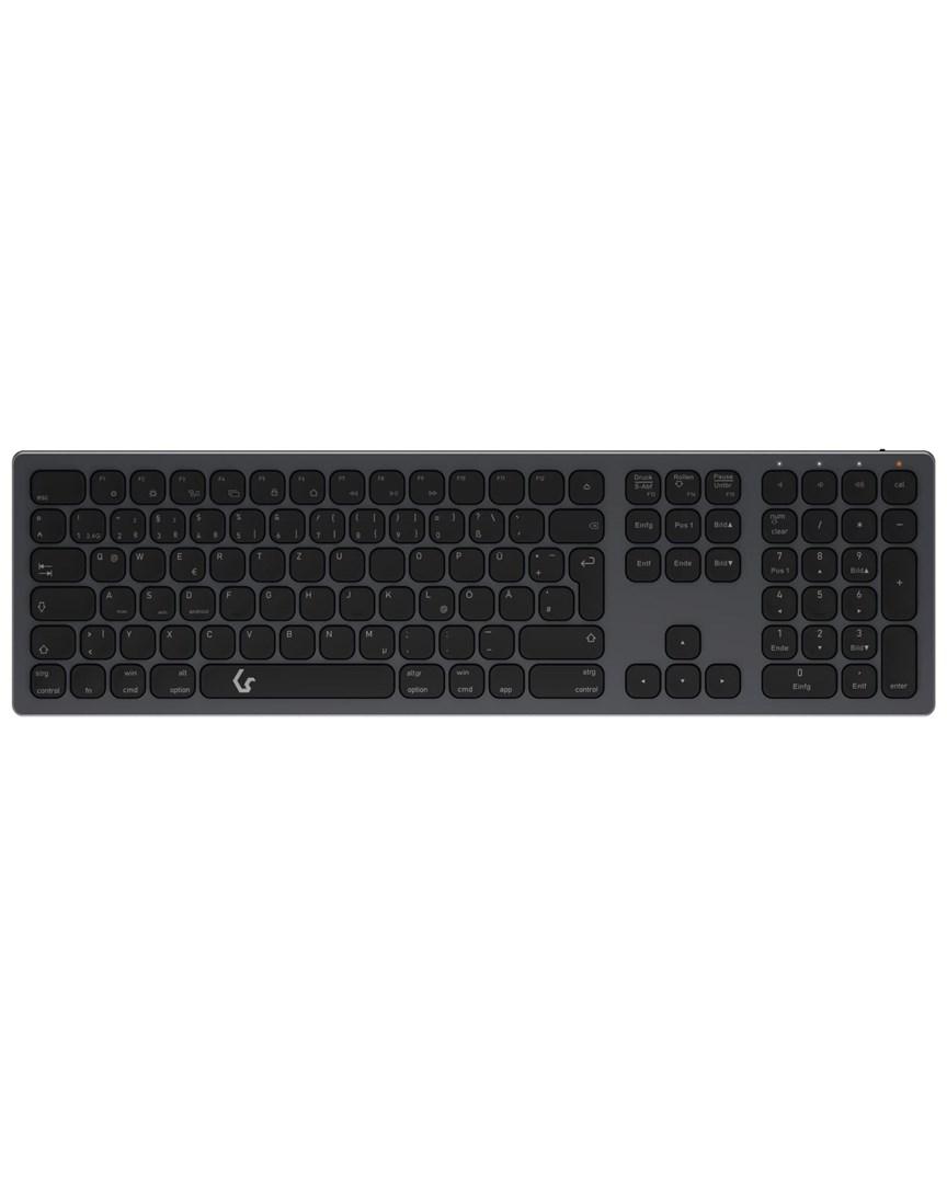 RAIDSONIC KeySonic KSK-8023BTRF trådløst Bluetooth-tastatur (DE QWERTZ) – antracit/sort billede