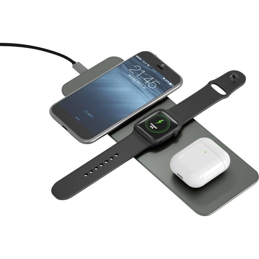 TERRATEC ChargeAIR All – trådløs oplader til smartphone, smartwatch og høretelefoner – grøn – hurtig opladning billede