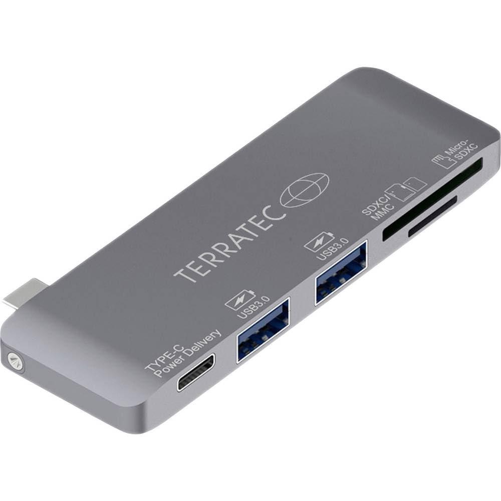 TERRATEC 283005 USB‑C hub/dockingstation - grå billede