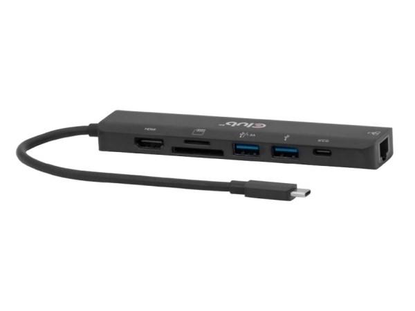 Club 3D USB-C 7-i-1 hub - HDMI, 2x USB, USB-C, LAN, 4K60Hz, PD 100 W