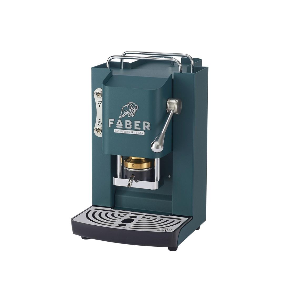 FABER Pro Deluxe – British Green Chrom espressomaskine billede