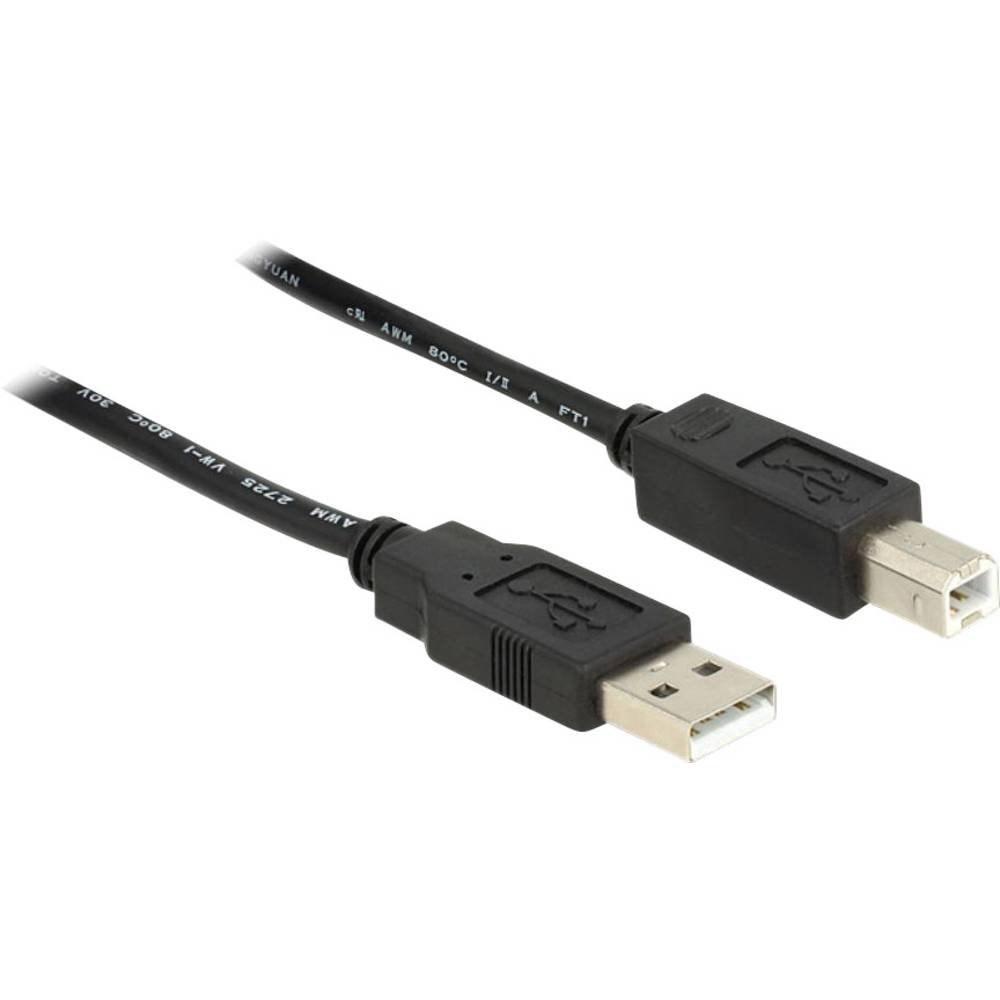 DELOCK 83557 USB 2.0 kabel – USB-A til USB-B, 20 m, sort billede
