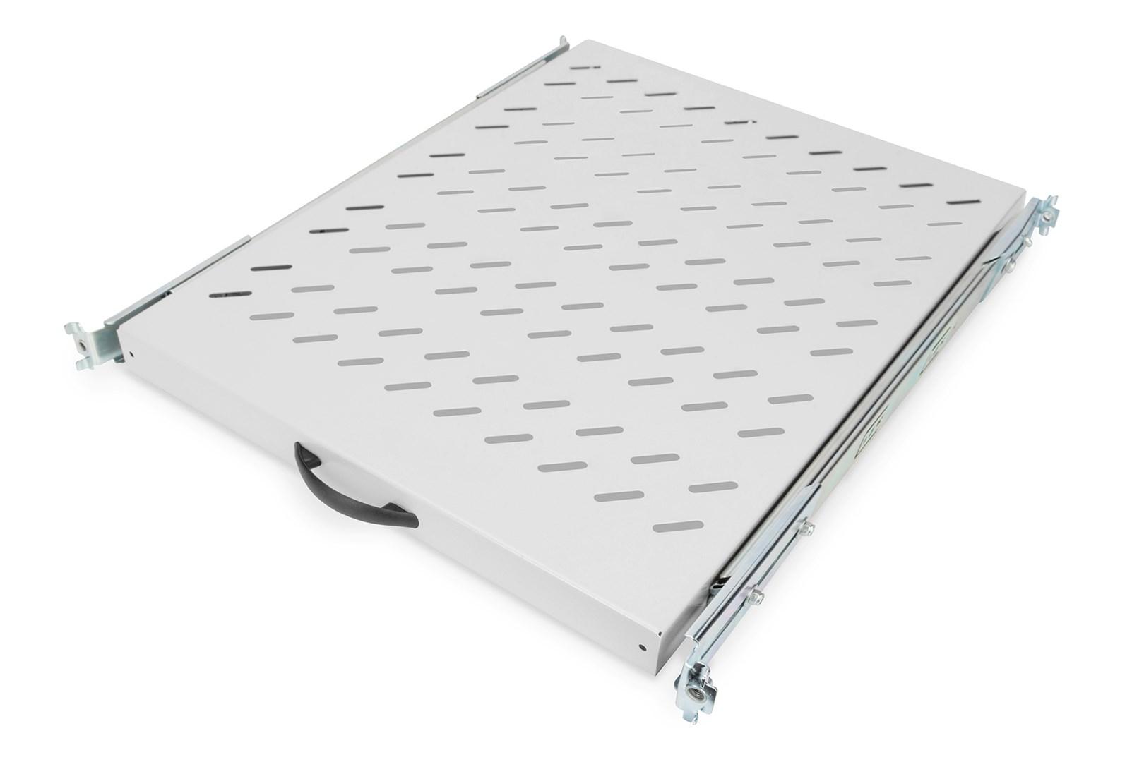 DIGITUS udtrækshylde til 19" elektronikskabe – 1U, grå billede