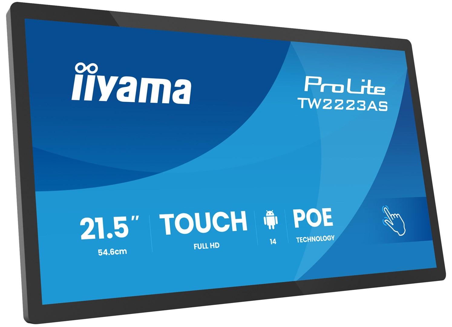 iiyama ProLite TW2223AS-B3P 21,5" Full HD touchskærm - Android, Wi‑Fi, PoE, 24/7
