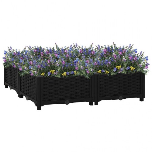 Højbed 80 x 80 x 23 cm i polypropylen - sort plantekasse