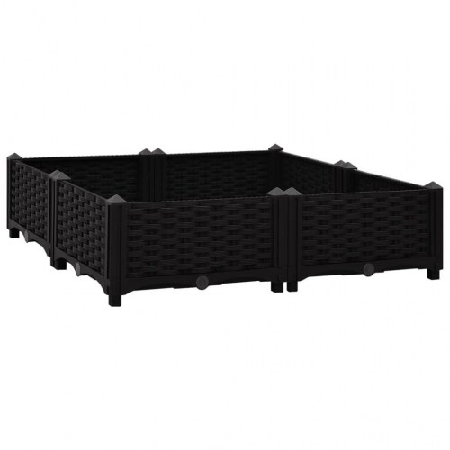 Højbed 80 x 80 x 23 cm i polypropylen - sort plantekasse