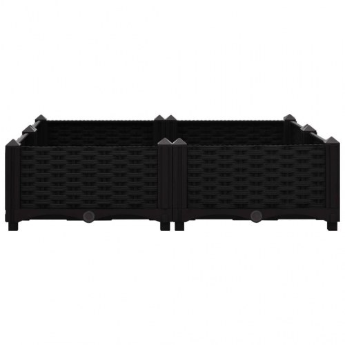 Højbed 80 x 80 x 23 cm i polypropylen - sort plantekasse