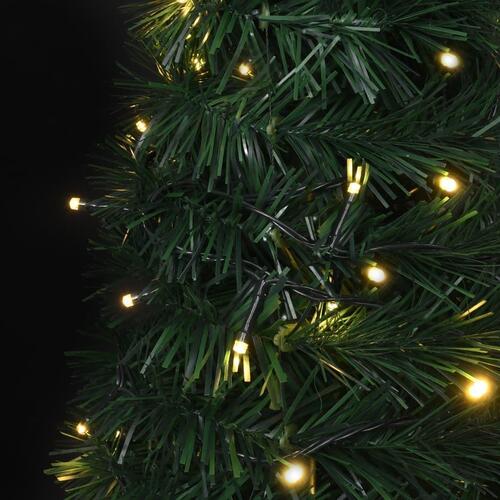 Kunstigt juletræ med pop-op-funktion og LED-lys 150 cm grøn