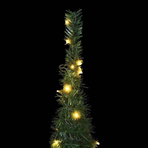 Kunstigt juletræ med pop-op-funktion og LED-lys 180 cm grøn
