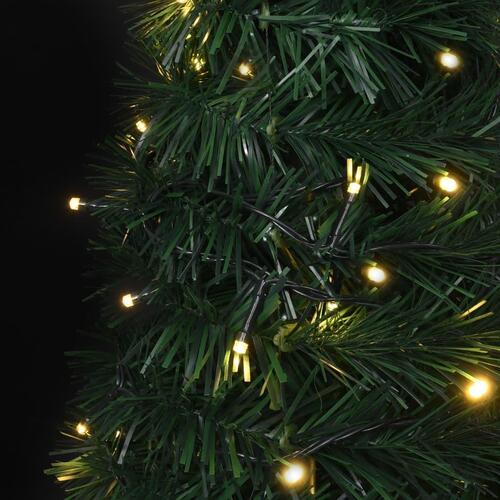 Kunstigt juletræ med pop-op-funktion og LED-lys 180 cm grøn
