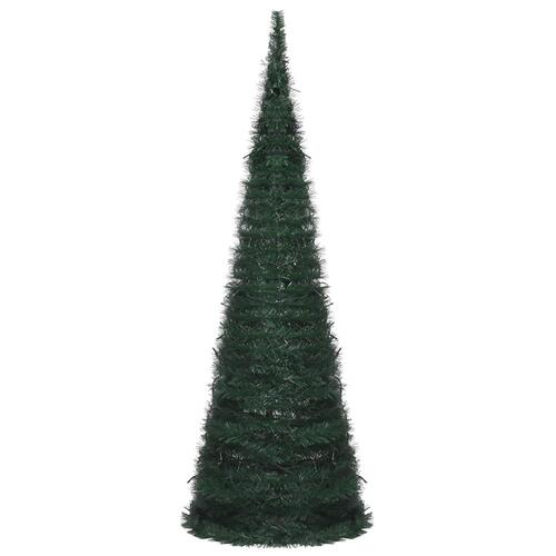 Kunstigt juletræ med pop-op-funktion og LED-lys 180 cm grøn