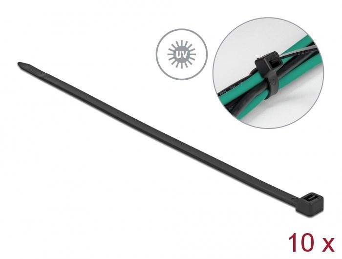 DELOCK kabelbinder, UV-resistent - 1,22 m x 9 mm, sort (10 stk.) billede