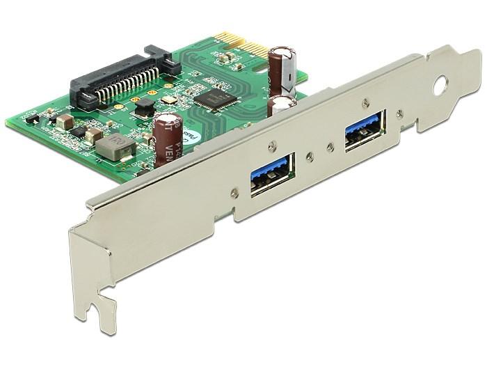 DELOCK 89391 PCIe kort - 2x USB 3.2 Gen 1 Type‑A (intern) billede