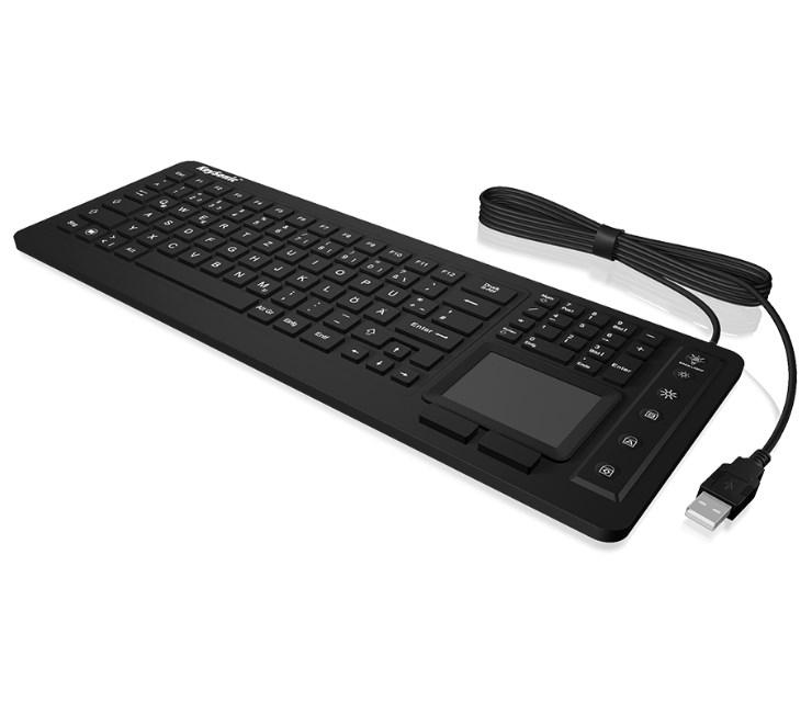 KeySonic KSK-6231 INEL – industrielt tastatur med touchpad, USB, QWERTY UK, sort billede