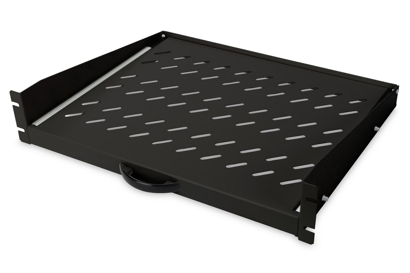 DIGITUS Professional DN-19-TRAY-2-450-SW Extendible - Rackhylde - sort, RAL 9005 - 2U - 19 - for P/N: DN-31102-B